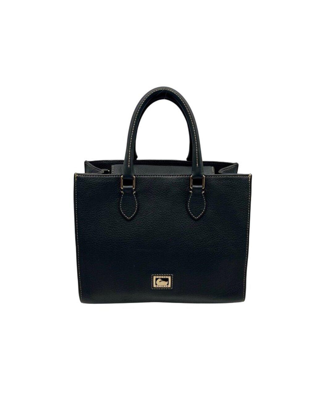 Dooney & Bourke Dark Gray Pebbled Grain Leather Belmar Janine 30 Satchel Bag